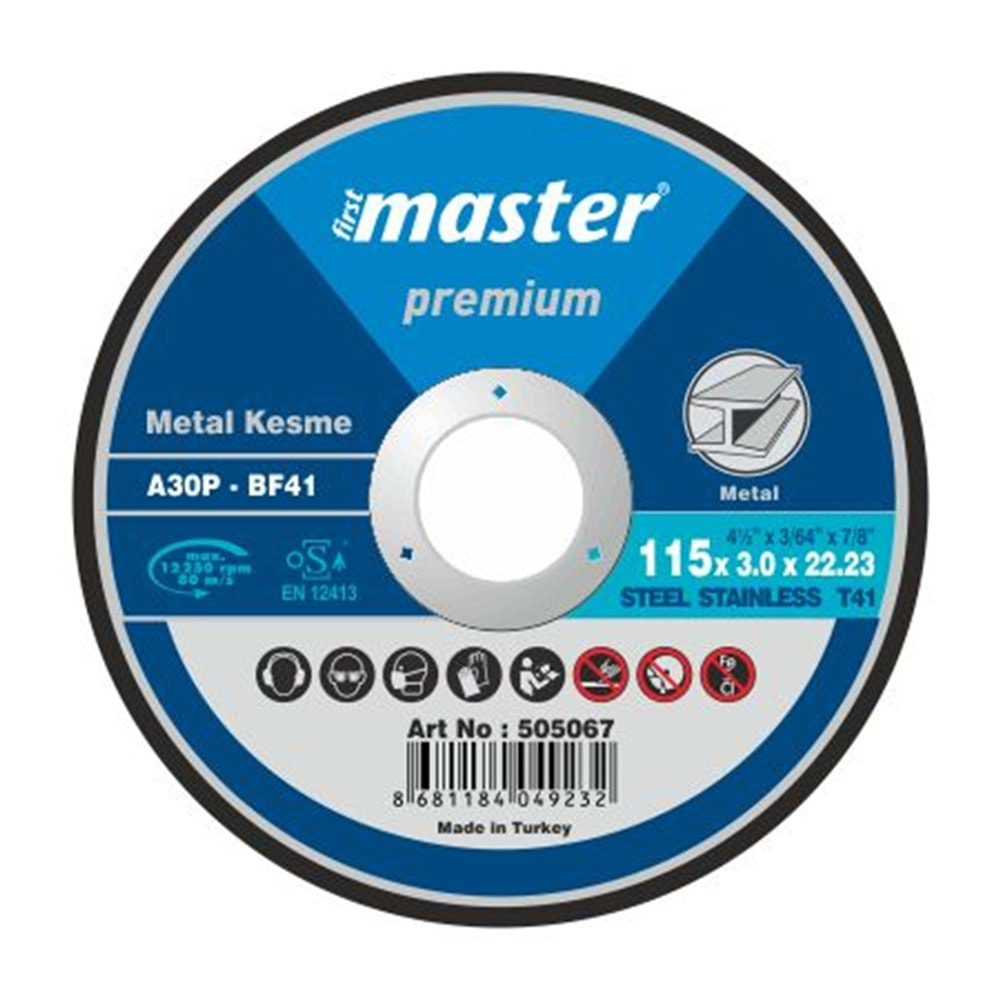 MASTER METAL KESİCİ DÜZ 115 x 3.0 x 22.23 A30 T BF41