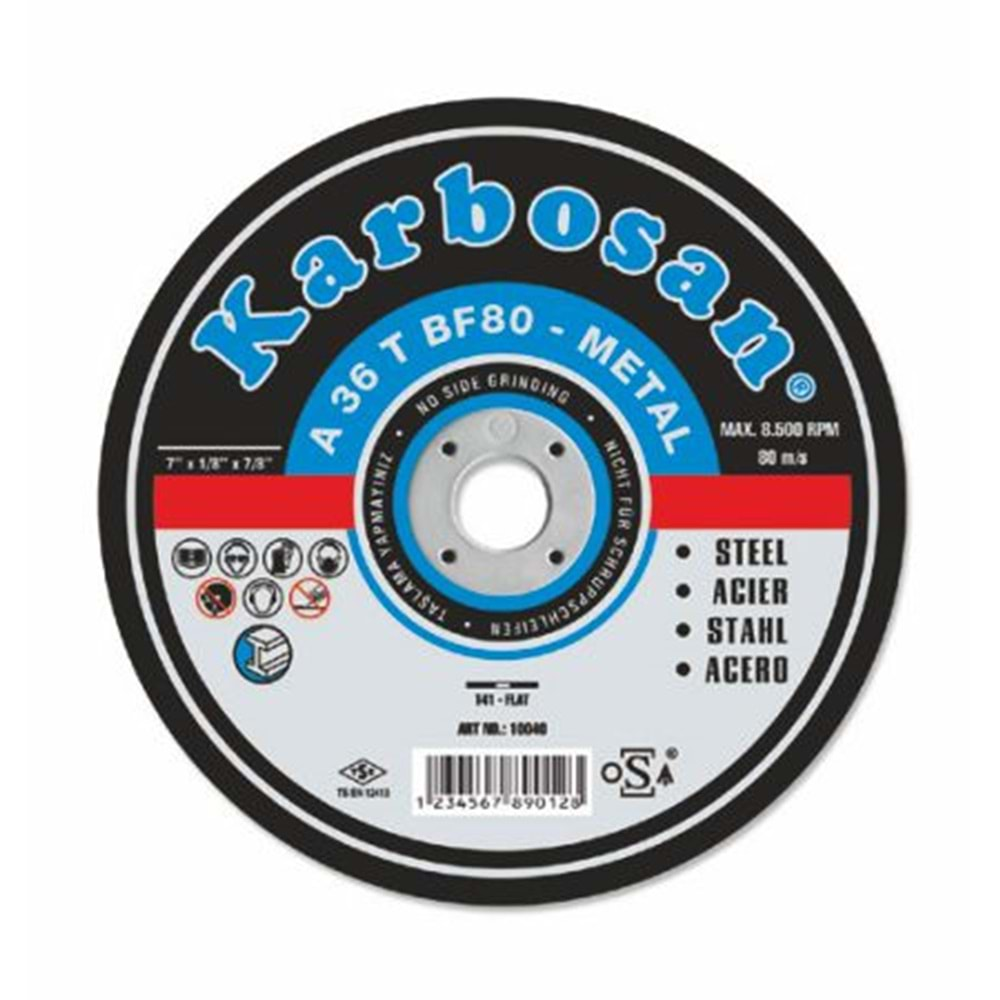 KARBOSAN THİNLİNE METAL KESİCİ DÜZ 115 x 1.6 x 22 A 46 R BF80