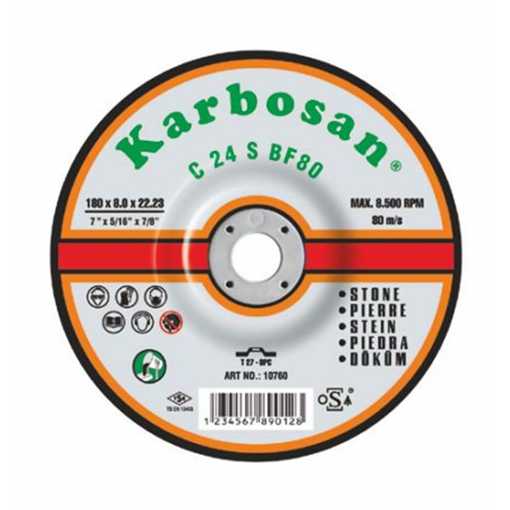 KARBOSAN FLEX TAŞLAR SC BOMBELİ 125 x 6.4 x 22 C 24 S BF80