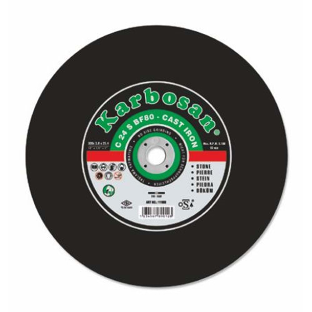 KARBOSAN KESME TAŞI SC DÜZ 300 x 3.0 x 30 C 24 S BF80