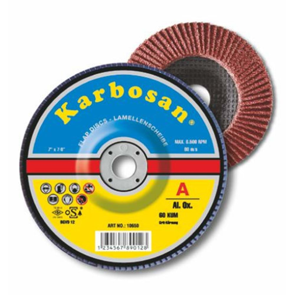 KARBOSAN FLAP DİSK NK80 Kum 115 x 22 mm (KONİK)