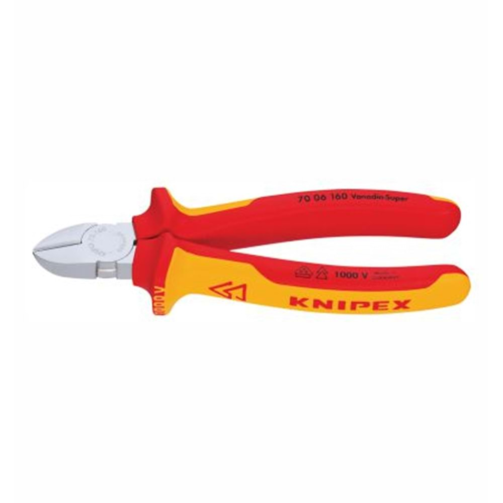 KNIPEX YAN KESKİ KROM SARI-KIRMIZI 125 mm