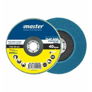 MASTER FLAP DİSK ZİRC.OKSİT 40 Kum 115 x 22 mm