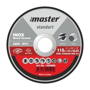 MASTER İNOX KESİCİ DÜZ STANDART 115 x 1.0 x 22.23 A60 R BF41