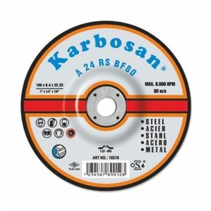 KARBOSAN FLEX TAŞLAMA TAŞI NK BOMBELİ 100 x 6.4 x 16 A 24 RS BF80