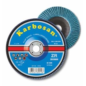 KARBOSAN FLAP DİSK ZR40 Kum 125 x 22 mm (KONİK)