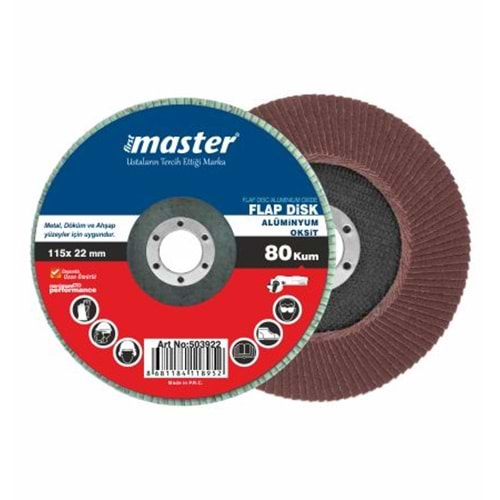 MASTER FLAP DİSK ALÜM.OKSİT 80 Kum 115 x 22 mm