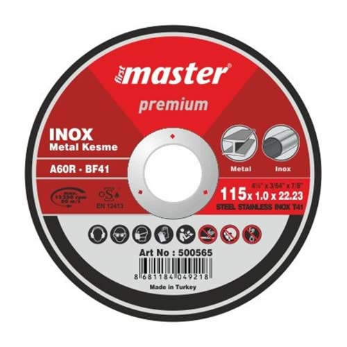 MASTER İNOX KESİCİ DÜZ PREMIUM 115 x 1.0 x 22.23 A60 S BF41