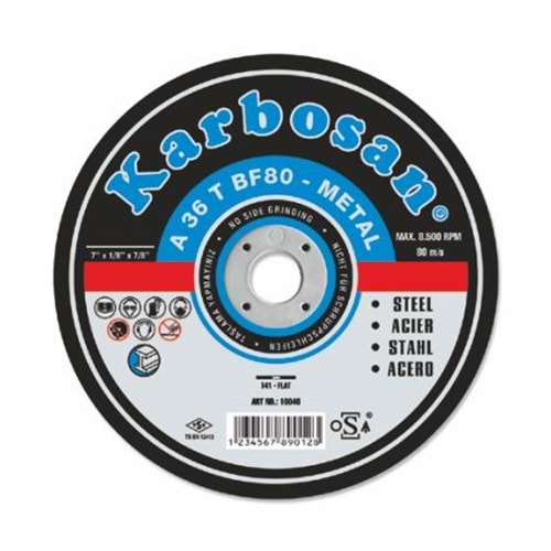 KARBOSAN KESME TAŞI NK DÜZ 125 x 2.5 x 22 A 36 T BF80