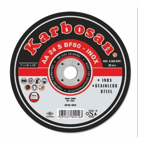 KARBOSAN İNOX KESİCİ DÜZ 115 x 2.5 x 22 AA 24 S BF80