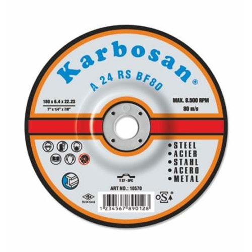 KARBOSAN FLEX TAŞLAMA TAŞI NK BOMBELİ 125 x 6.4 x 22 A 24 RS BF80